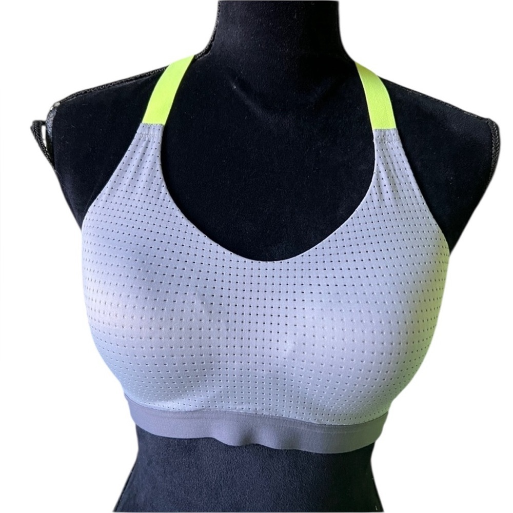 Victorias Secret Womens Grayβ Sports Bra Neon Yellow Crossback 34C